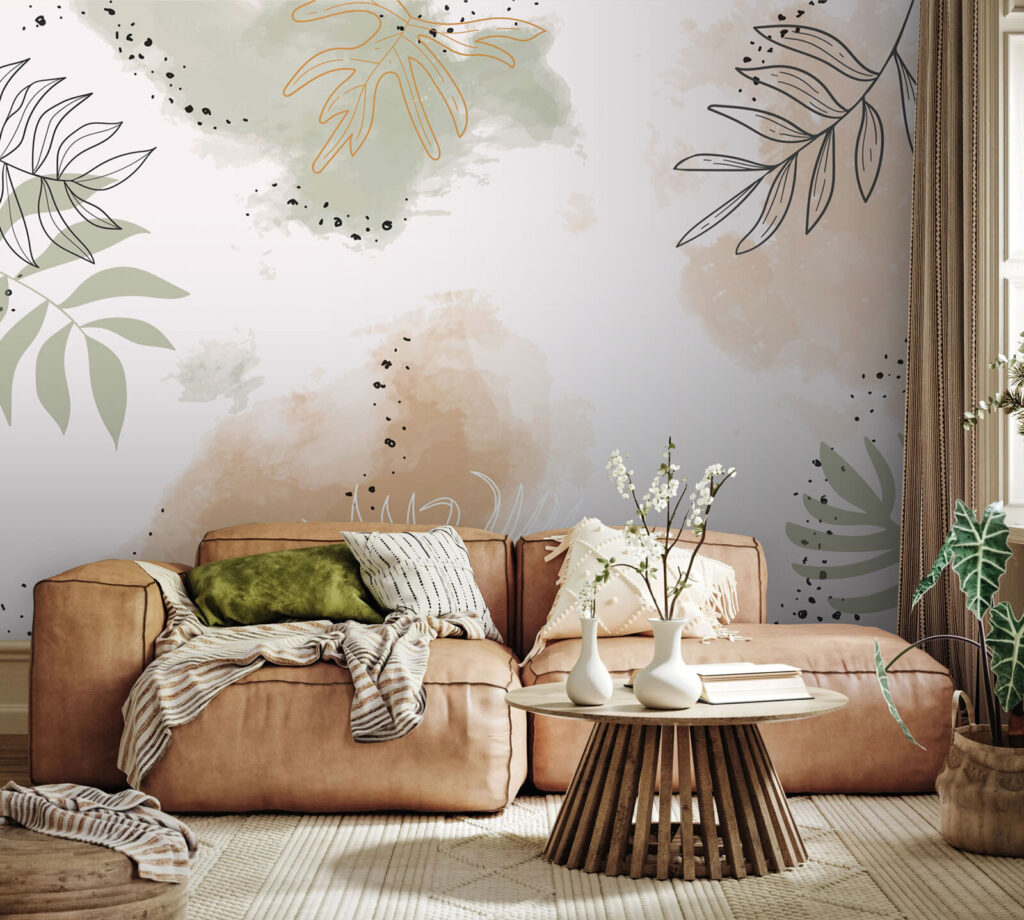 Folhas finas em aguarela — interior 2