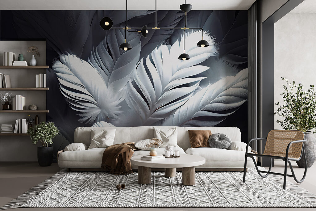 Penas brancas em azul-escuro — interior 7