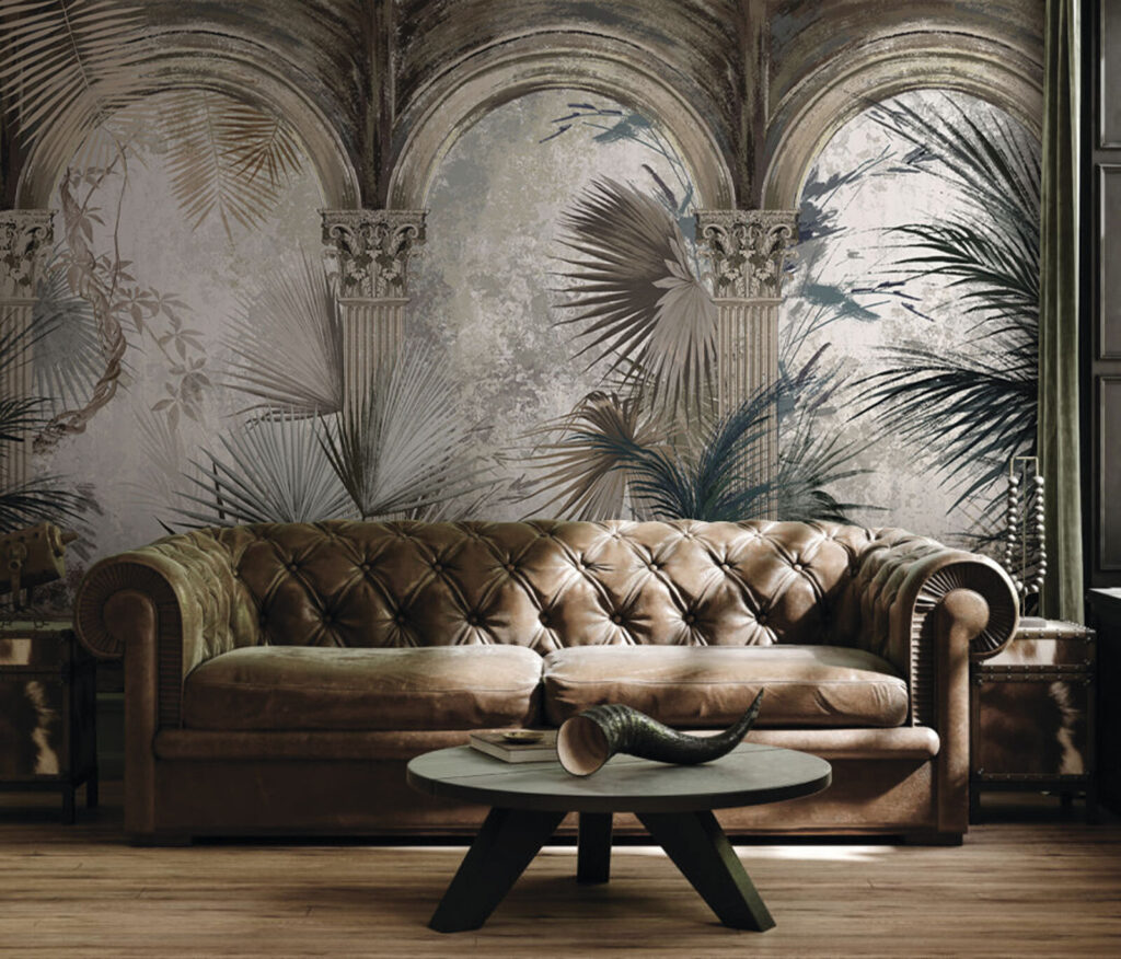 Palmeiras diante de arcadas — interior 1