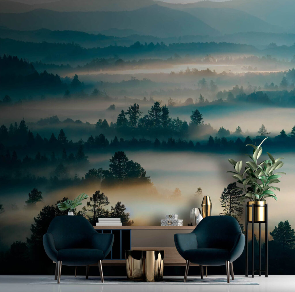 Neblina entre colinas azuis — interior 1