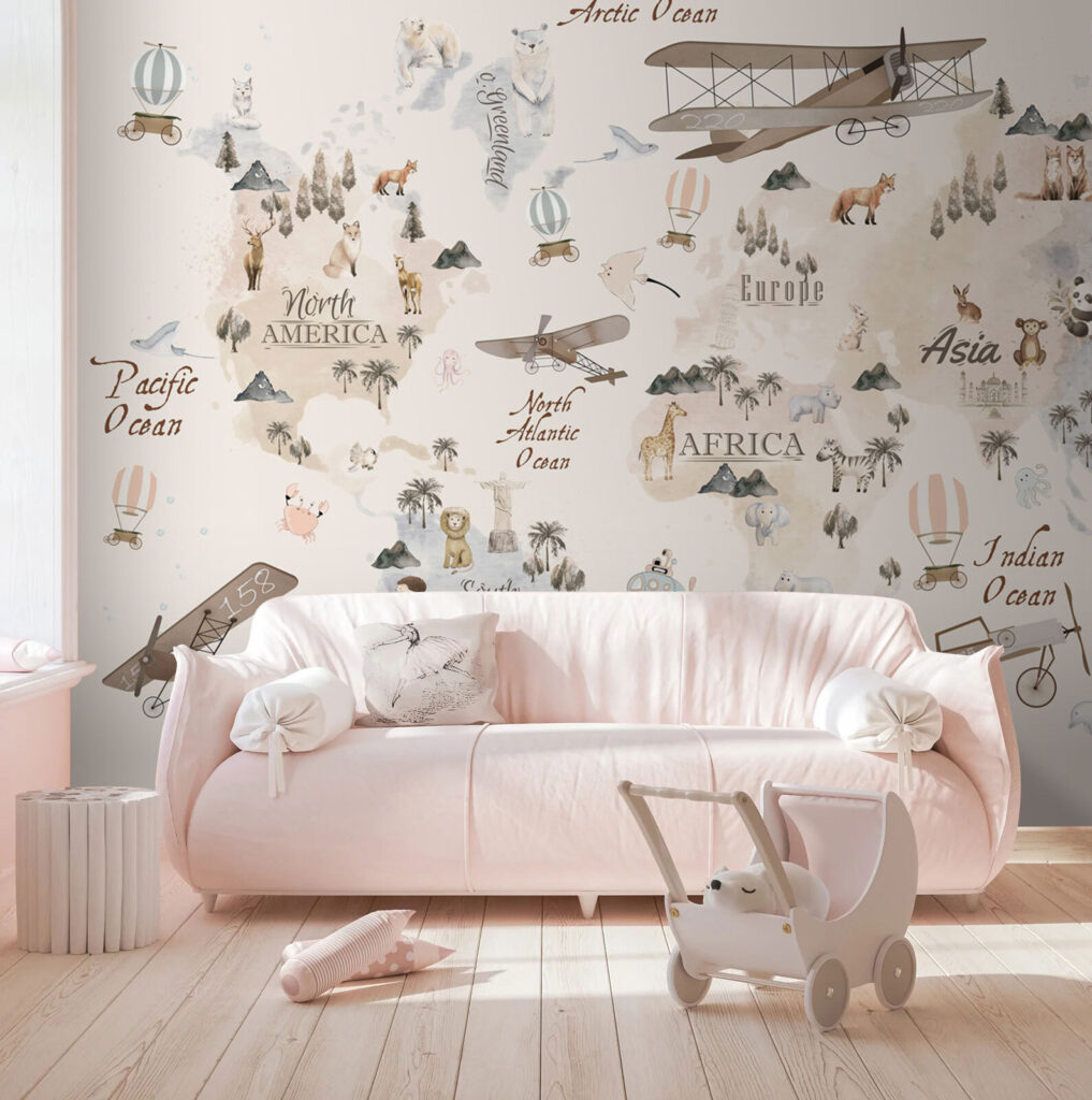 Mapa animal com aviões — interior 1