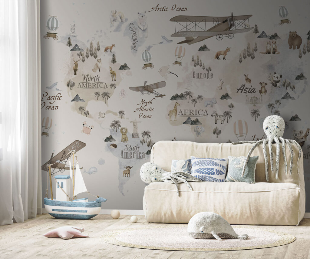 Mapa animal com aviões — interior 4