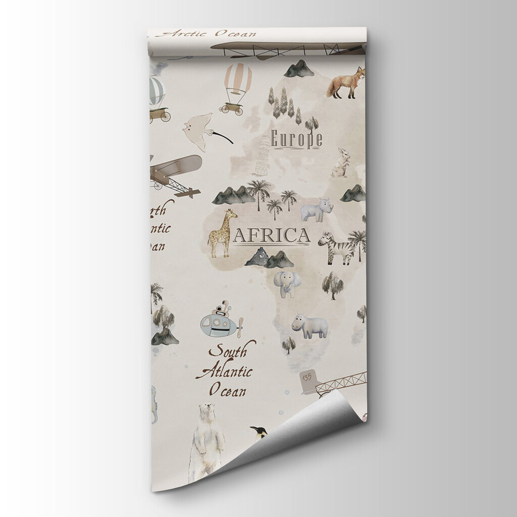 Mapa animal com aviões — vista do produto