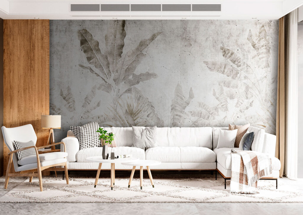 Folhagem tropical sobre branco — interior 3