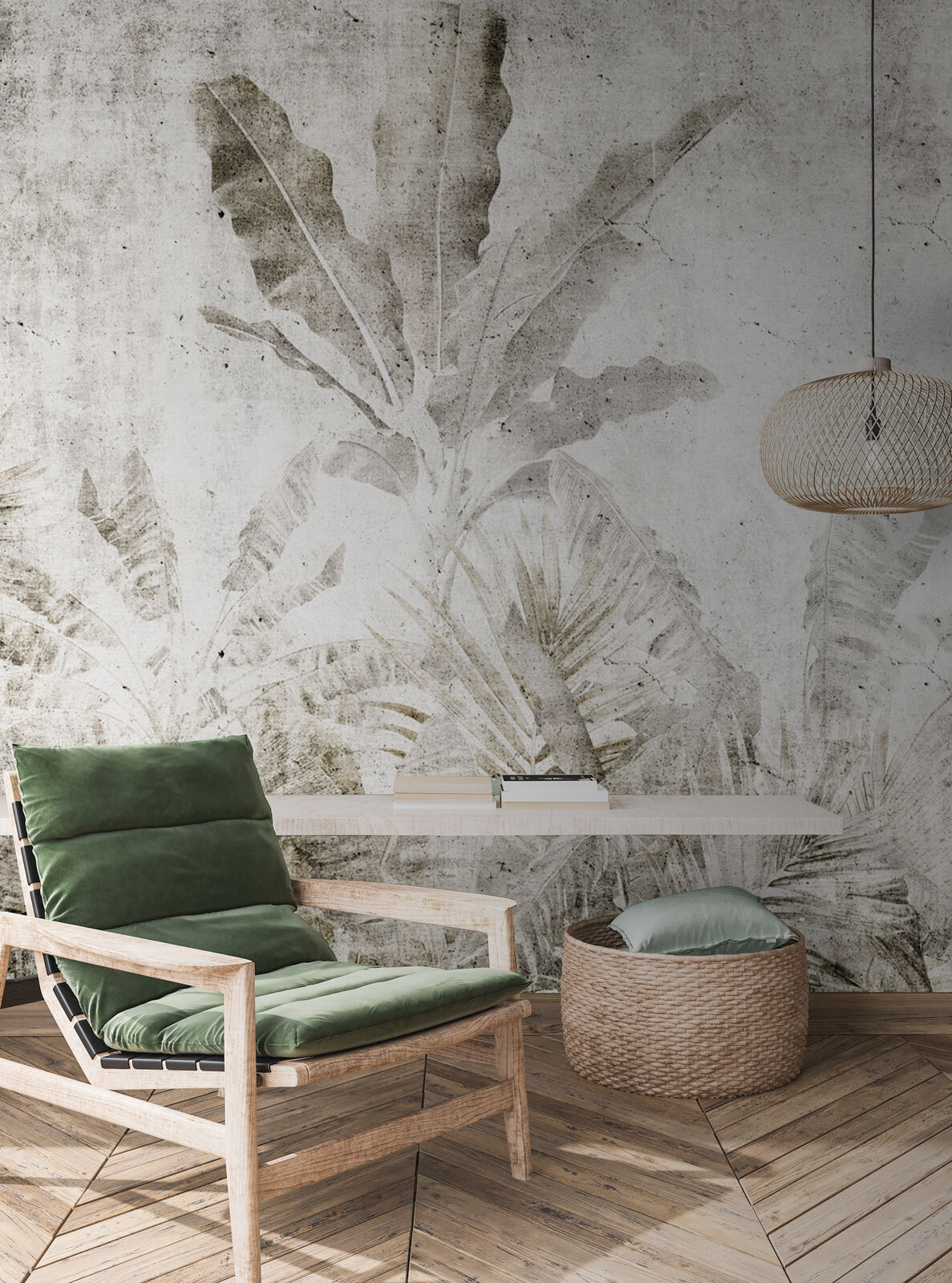 Folhagem tropical sobre branco — interior 4