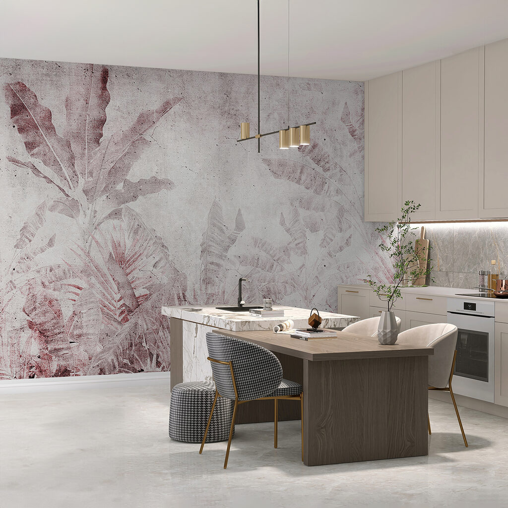 Folhagem tropical sobre branco — interior 1