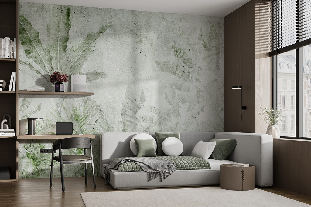 Folhagem tropical sobre branco — interior 2