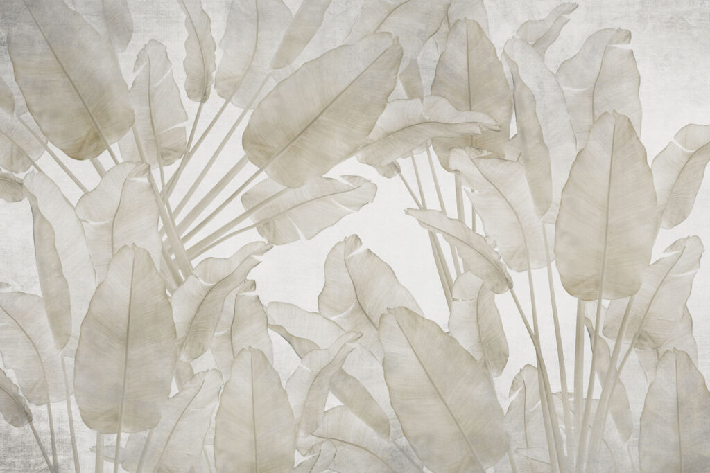 Folhagem tropical bege — design completo