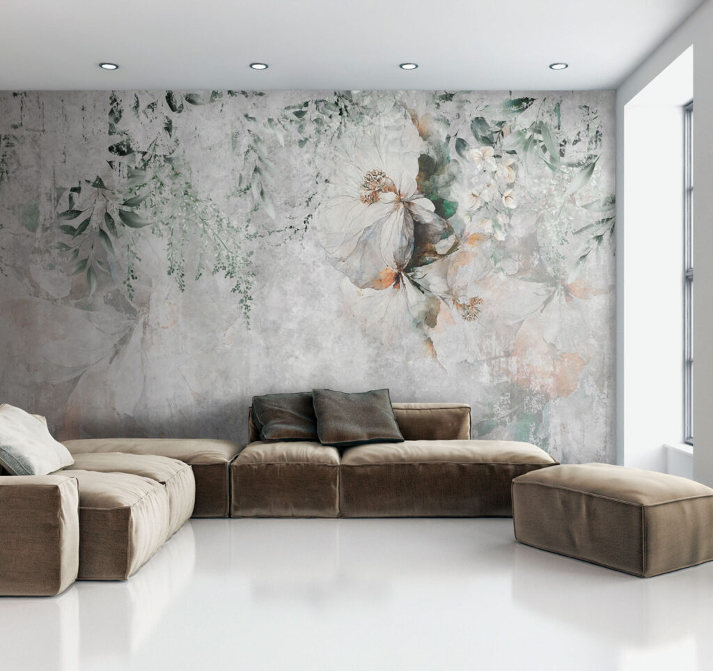 Flores esbatidas em tinta — interior 2