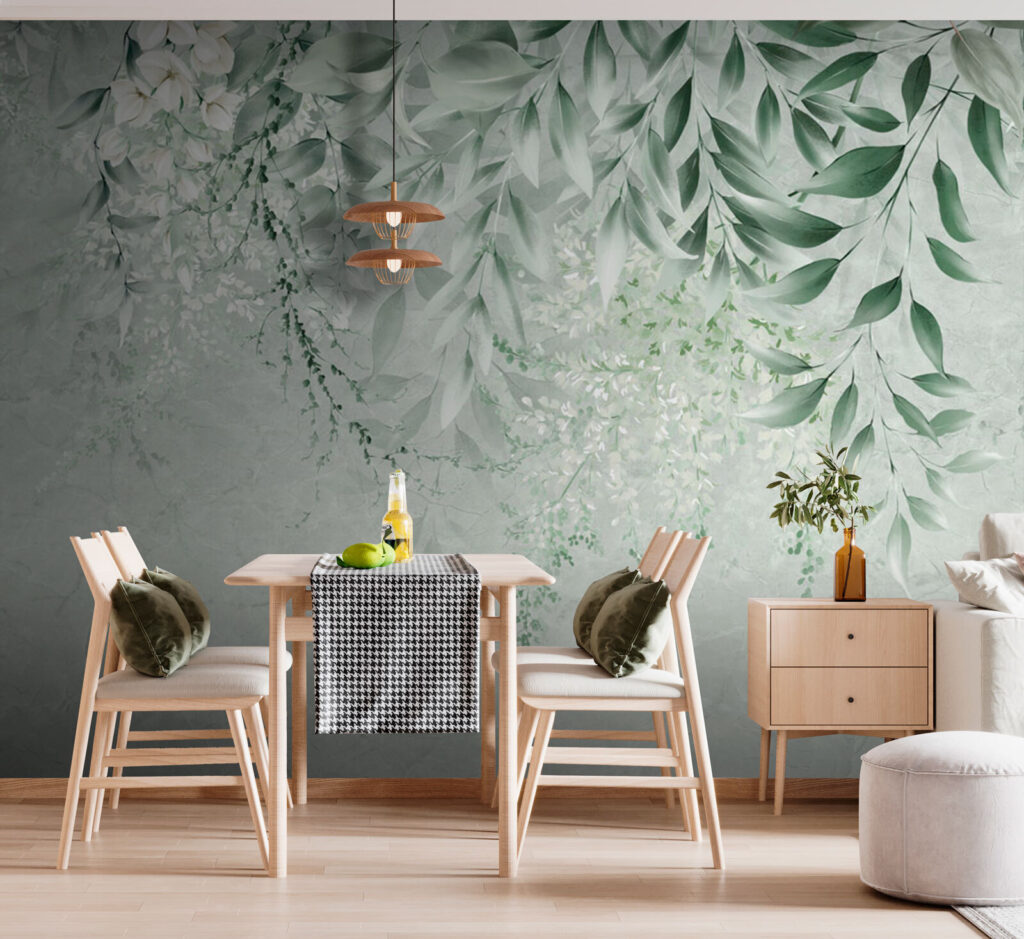 Ramos suspensos em verde-claro — interior 2