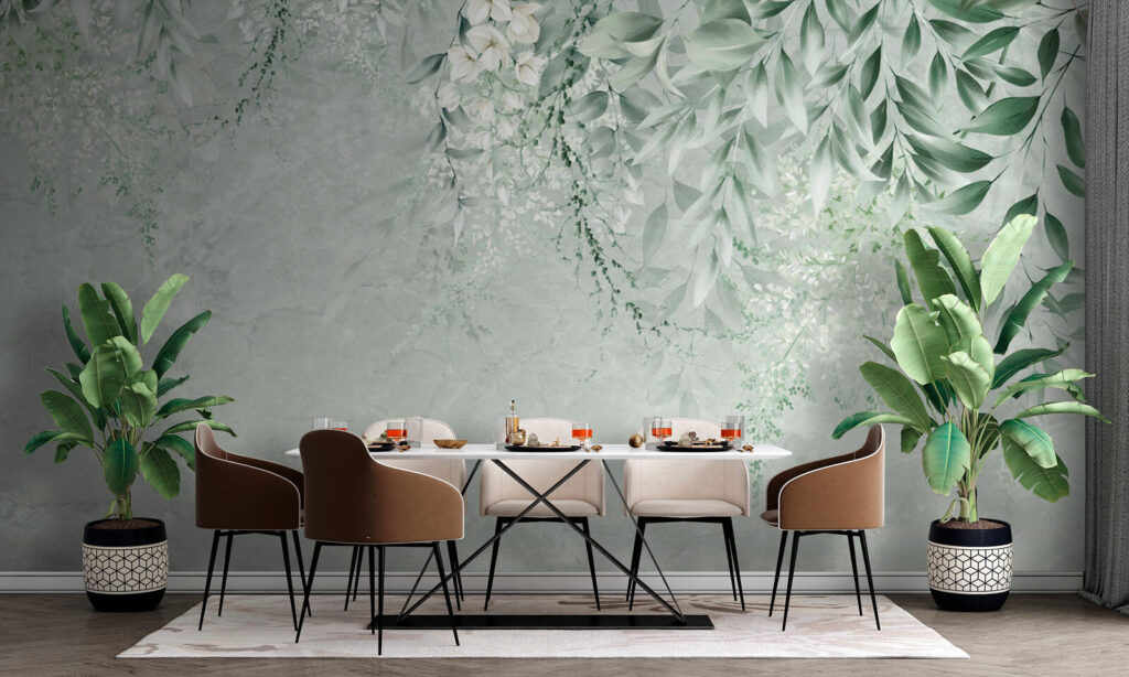 Ramos suspensos em verde-claro — interior 3