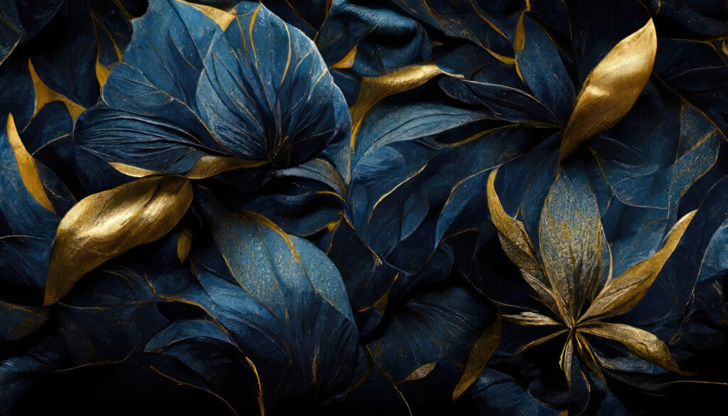 Flores escuras sobre preto — design completo