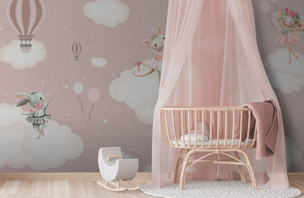 Animais em nuvens rosa — interior 2