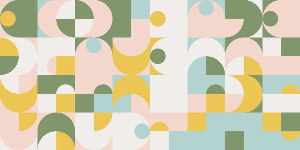 Formas pastel em ritmo — design completo