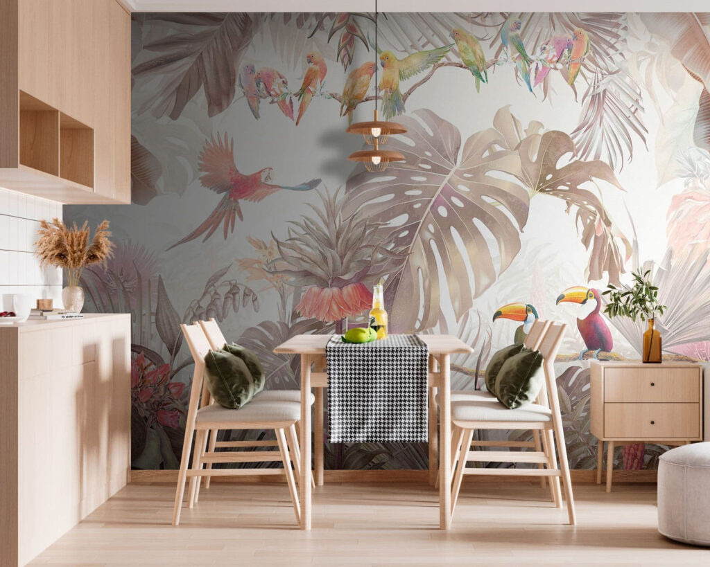 Tucanos entre folhas tropicais — interior 3