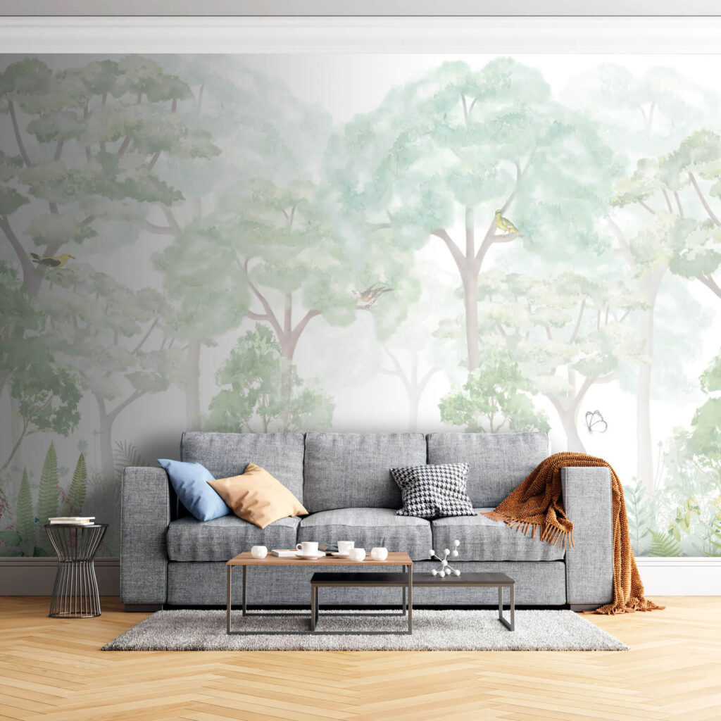 Árvores pálidas sobre flores — interior 2