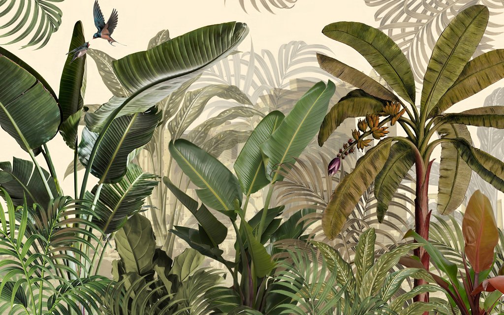 Folhas sobre verde profundo — design completo