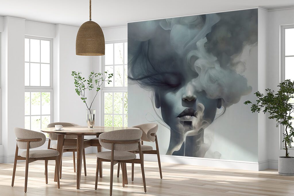 Rosto entre nuvens azuis — interior 8