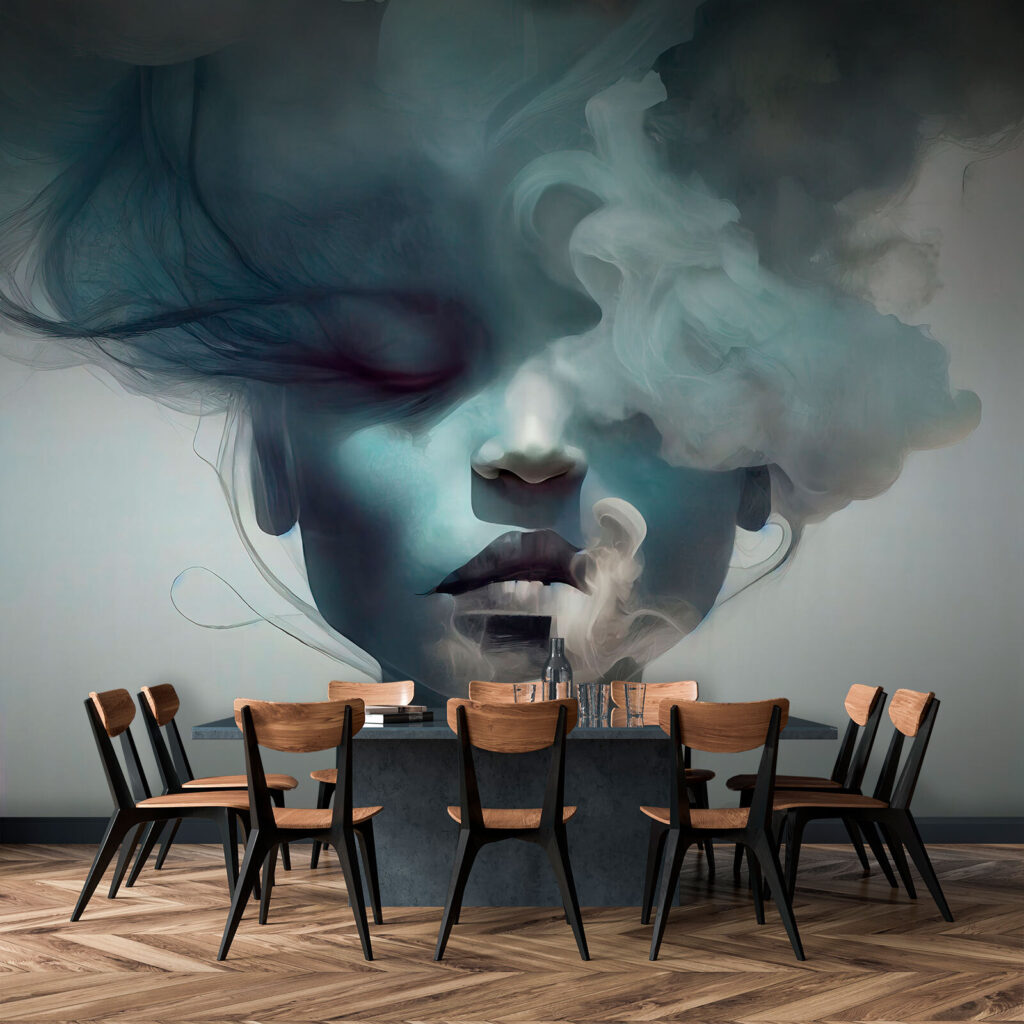 Rosto entre nuvens azuis — interior 4