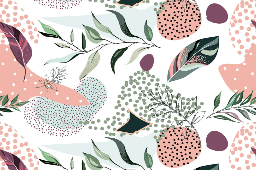 Folhas e pontos divertidos — design completo
