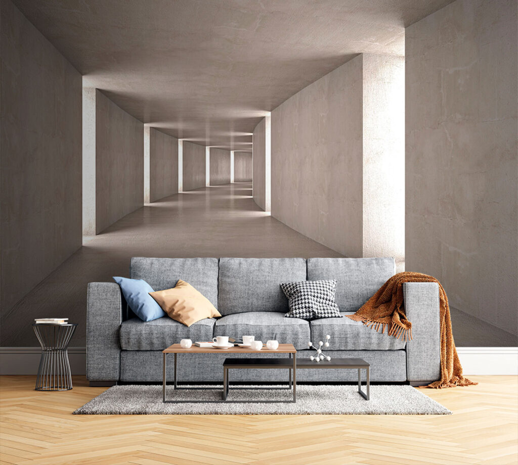Corredor cinzento com luz — interior 3