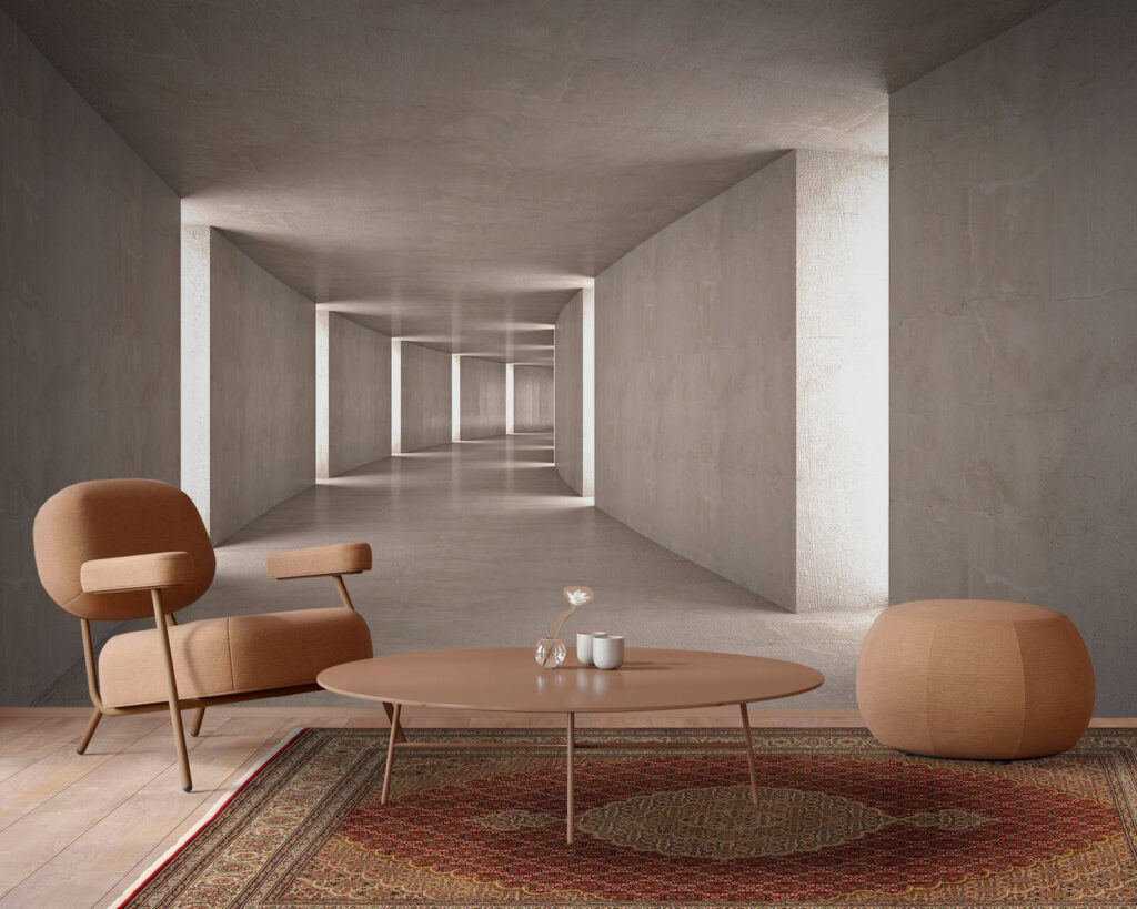 Corredor cinzento com luz — interior 1
