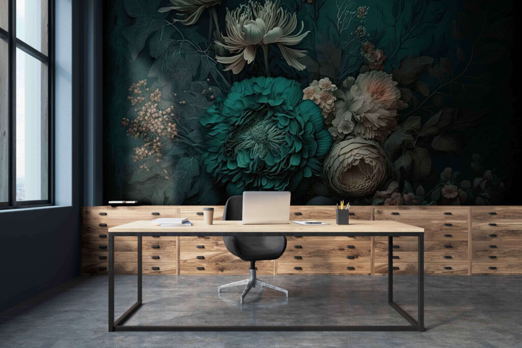 Peónia turquesa na sombra — interior 3