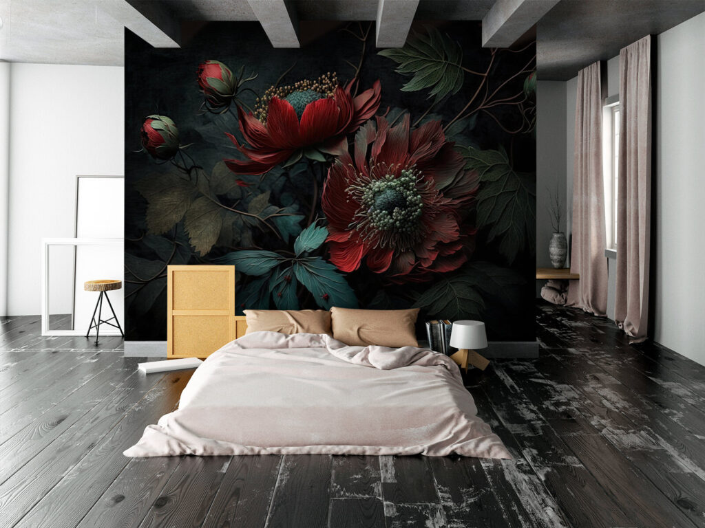 Flores de vermelho escuro — interior 2