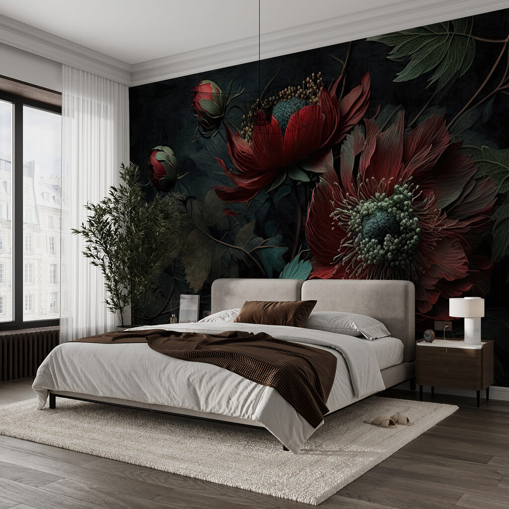 Flores de vermelho escuro — interior 4