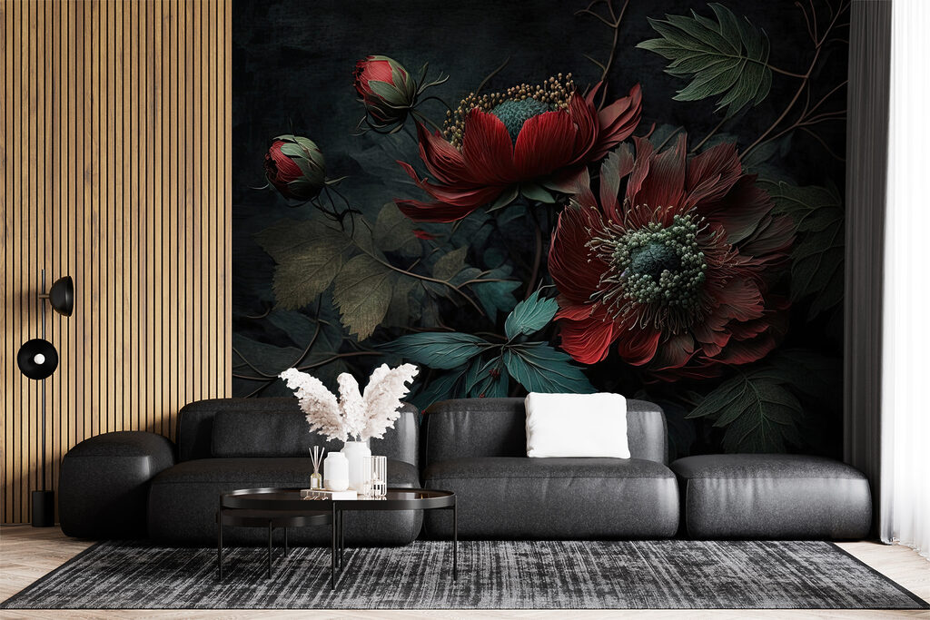 Flores de vermelho escuro — interior 5