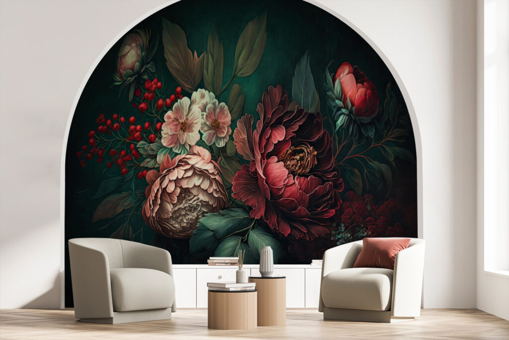 Ramo escuro com bagas — interior 2