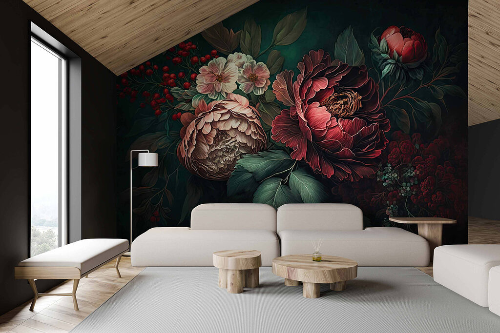 Ramo escuro com bagas — interior 4