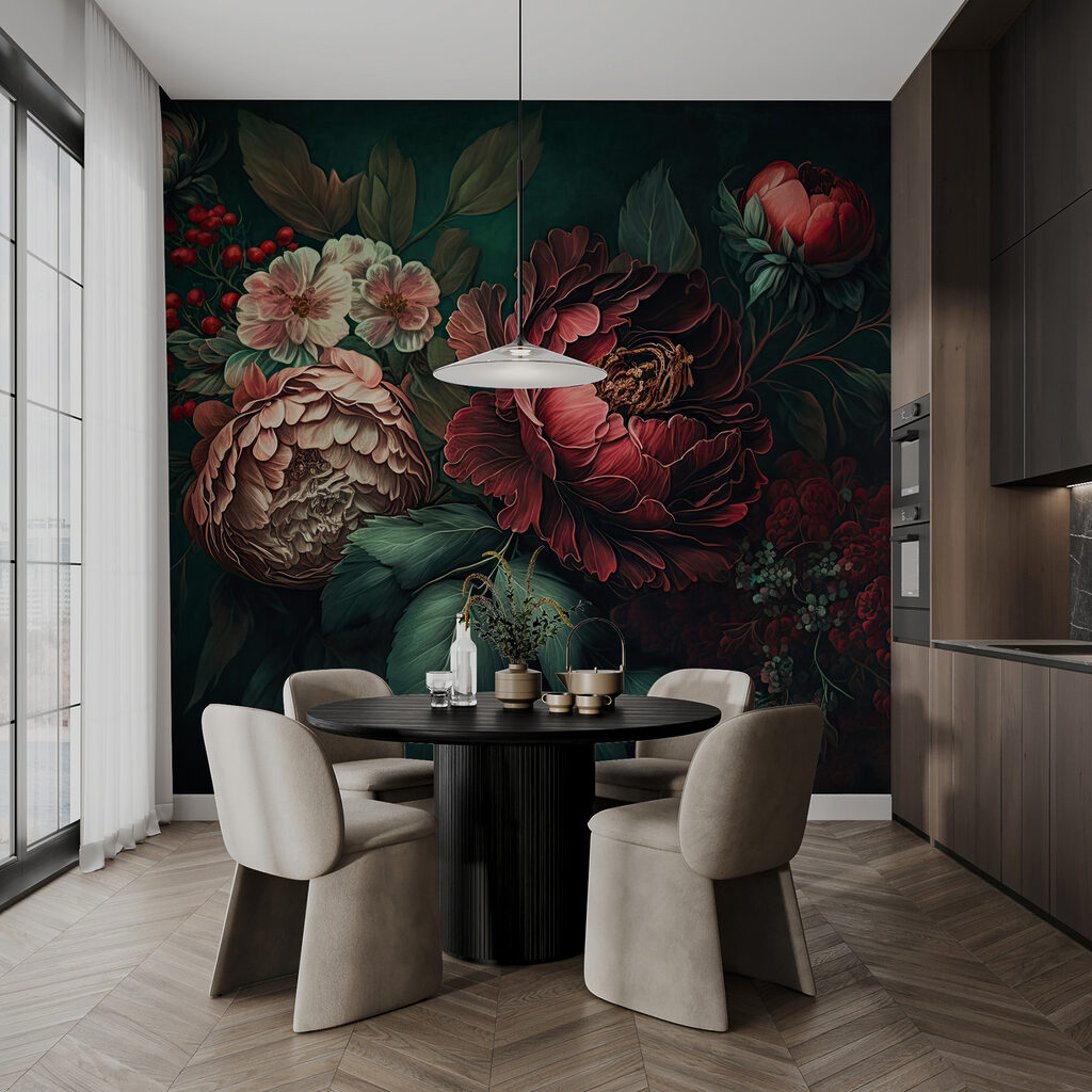 Ramo escuro com bagas — interior 5