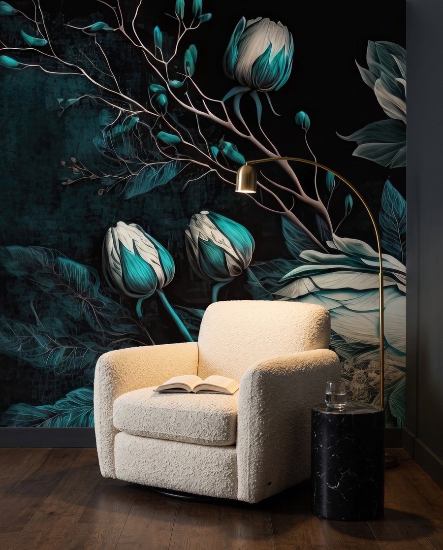 Flores grandes e botões — interior 4