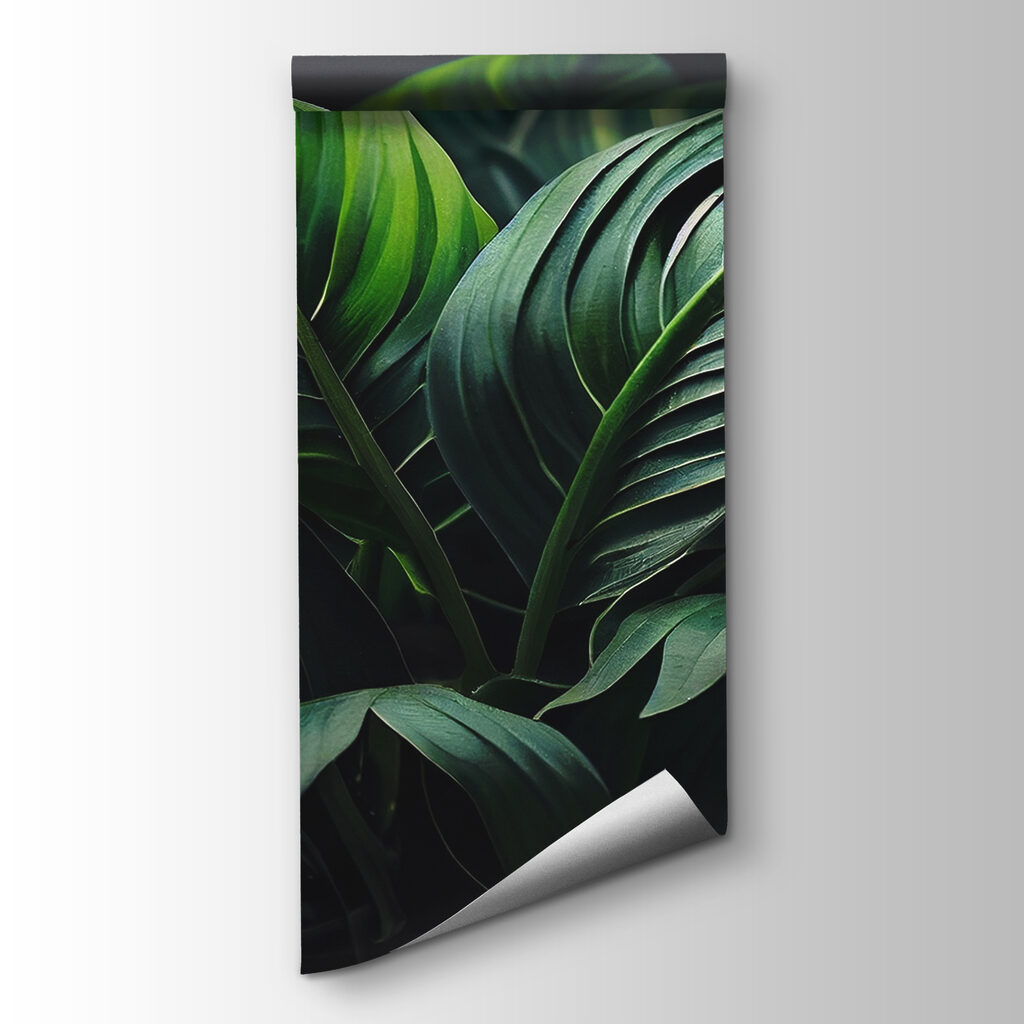 Folhas verde-escuras em leque — vista do produto