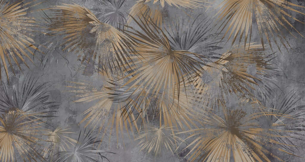 Palmas douradas com salpicos — design completo