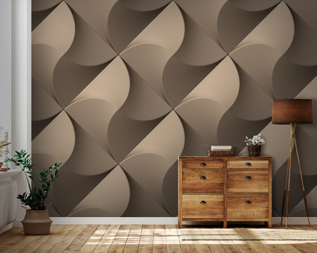 Folhas dobradas em castanho-acinzentado — interior 1