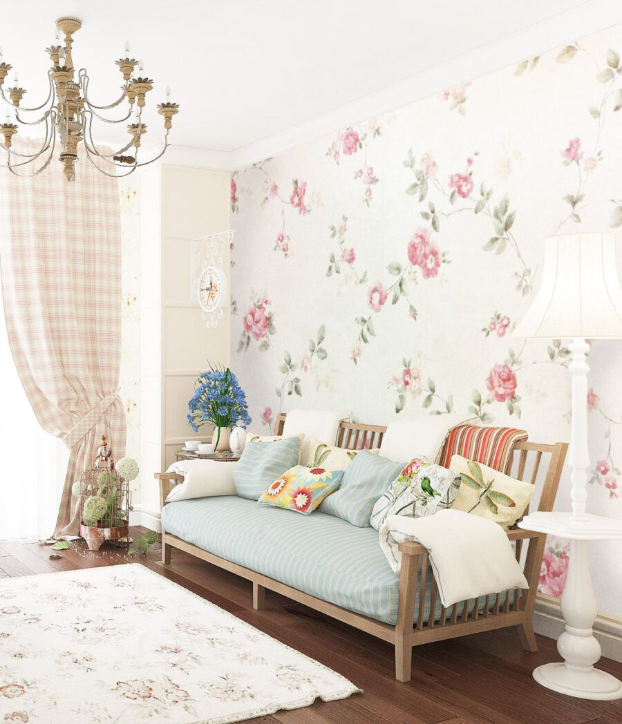 Ramos cor-de-rosa em creme — interior 1