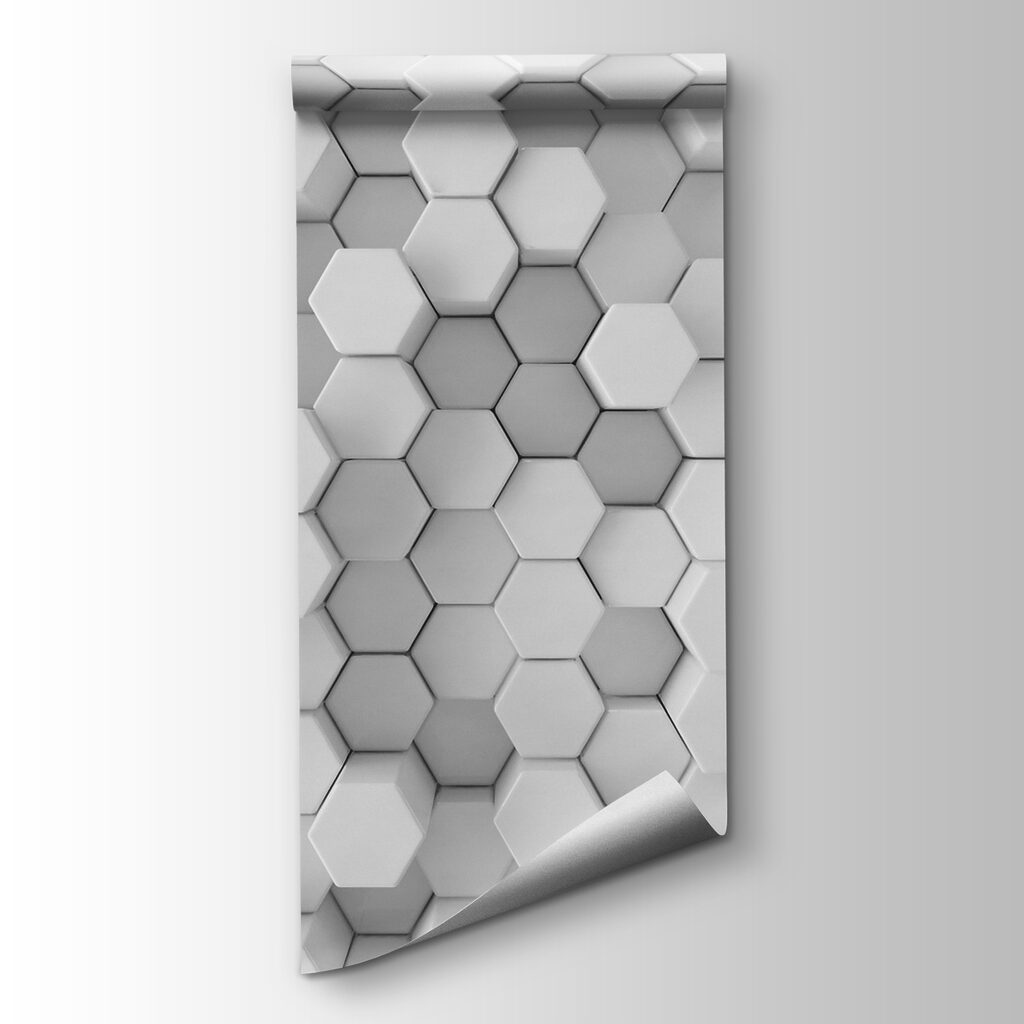 Hexágonos brancos com profundidade — vista do produto
