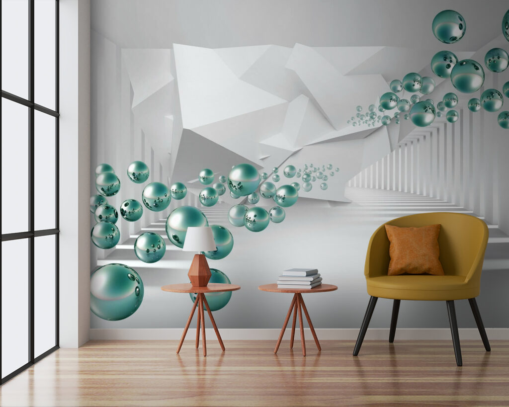 Esferas no corredor — interior 4