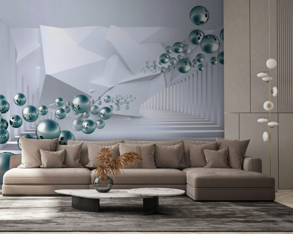 Esferas no corredor — interior 4