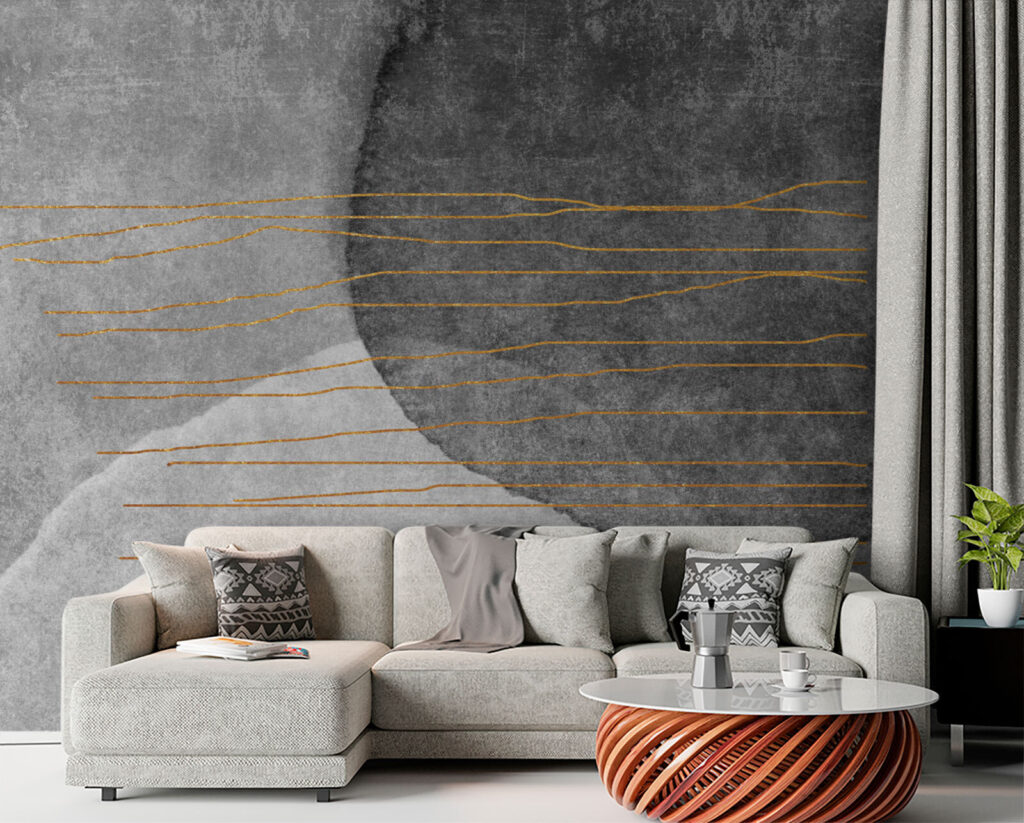 Linhas coloridas sobre curvas — interior 2
