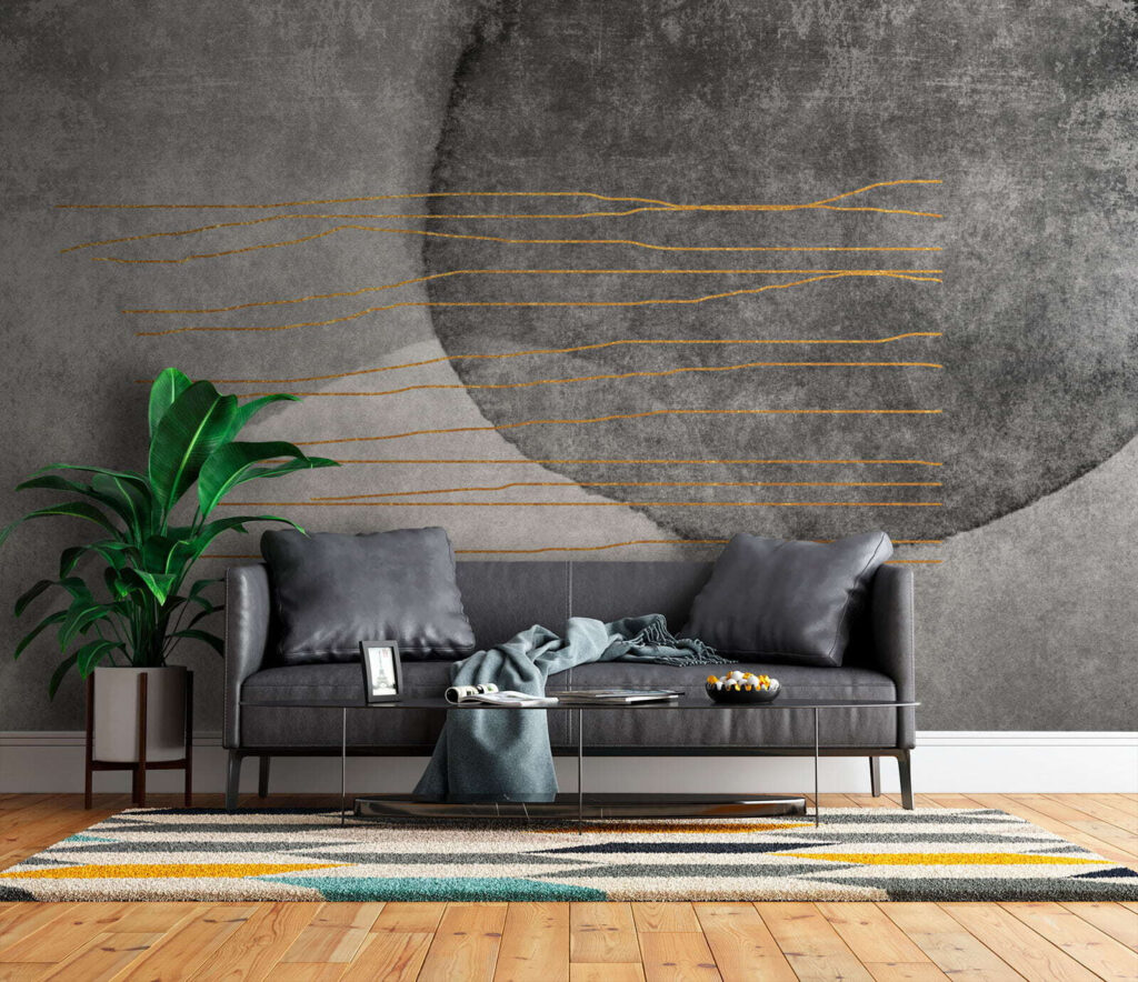 Linhas coloridas sobre curvas — interior 3