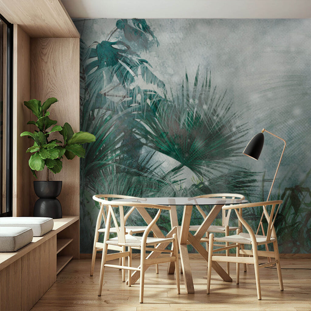 Folhas tropicais na névoa — interior 1