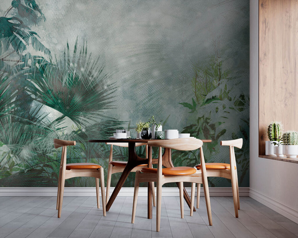 Folhas tropicais na névoa — interior 3