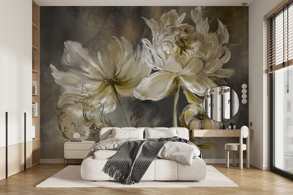 Flores creme em pinceladas — interior 4