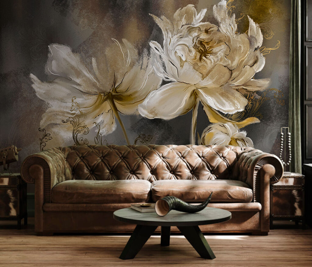 Flores creme em pinceladas — interior 2