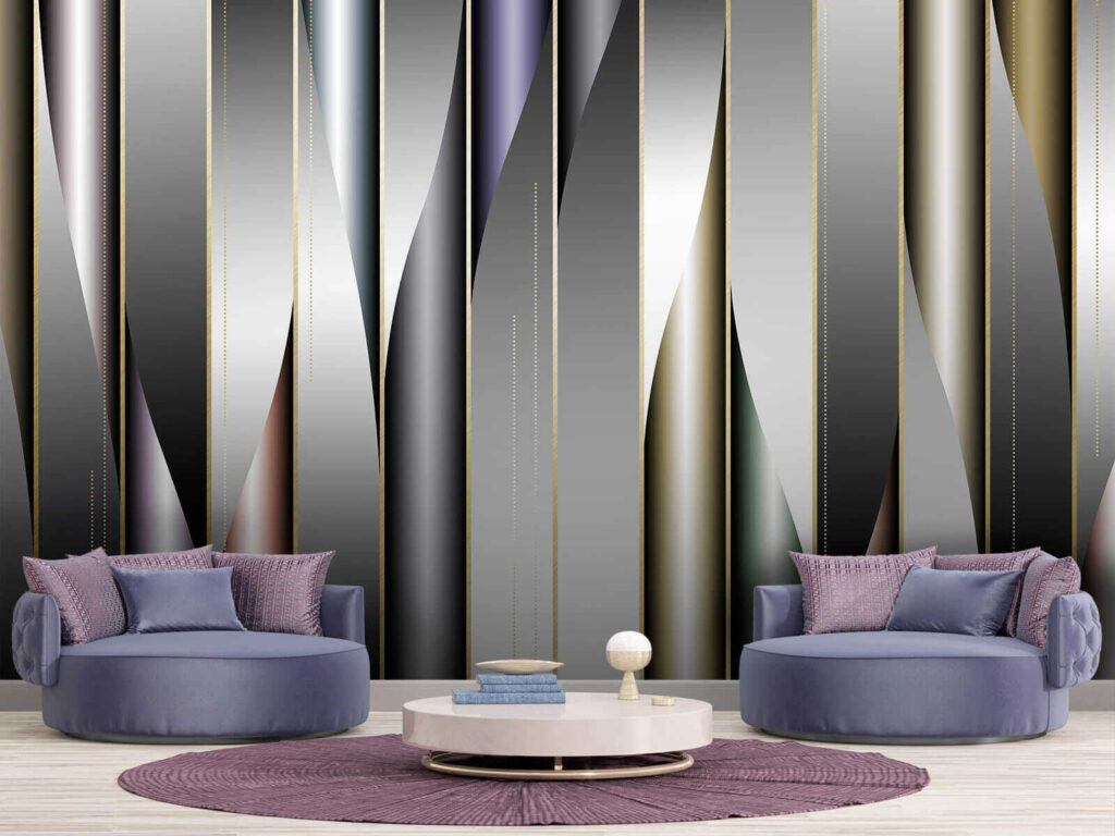 Fitas brilhantes em faixas — interior 1