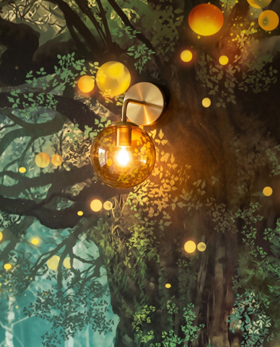 Árvore encantada com luzes — detalhe