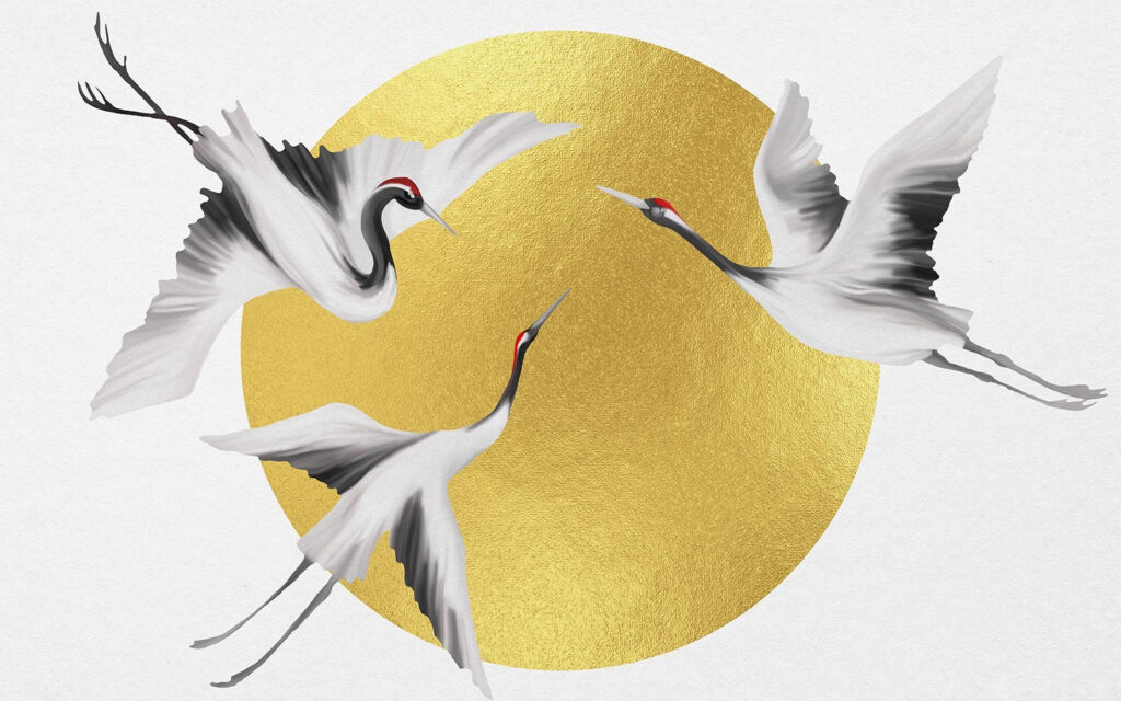 Grous e círculo dourado — design completo